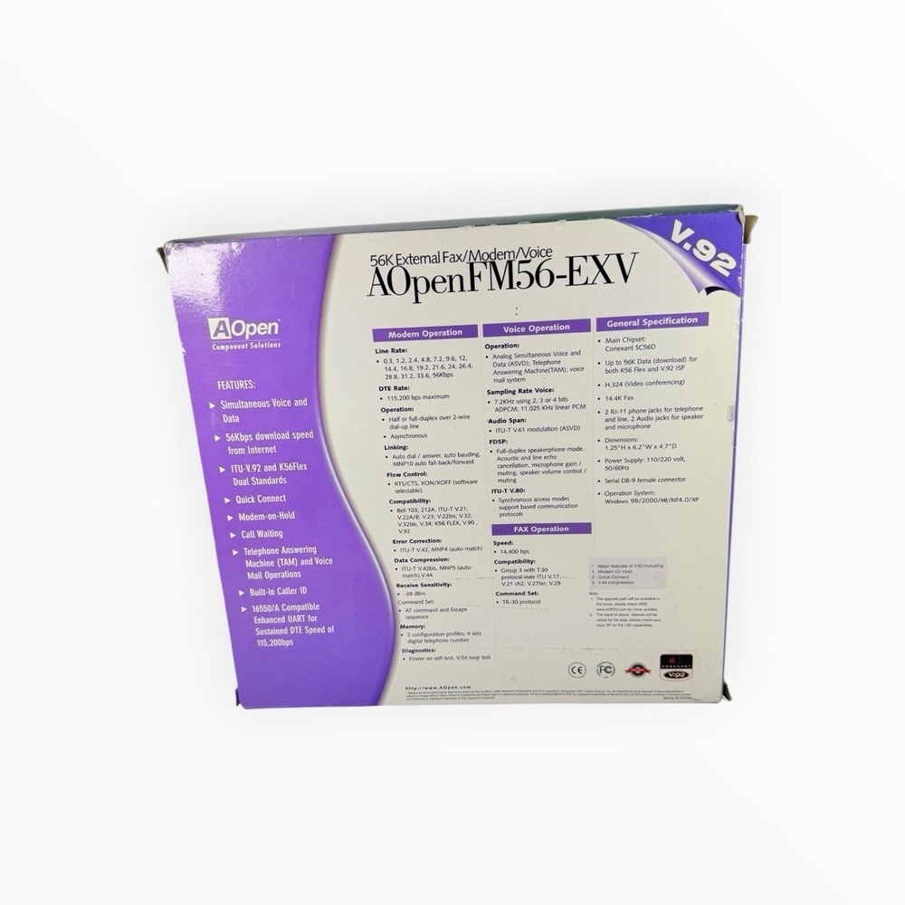 AOpenFM56-EX/2 External Fax/Modem/Voice - Picture 3 of 10